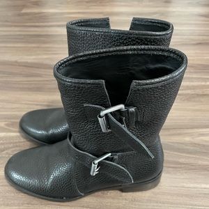 J.Crew Leather Biker Boots Buckle